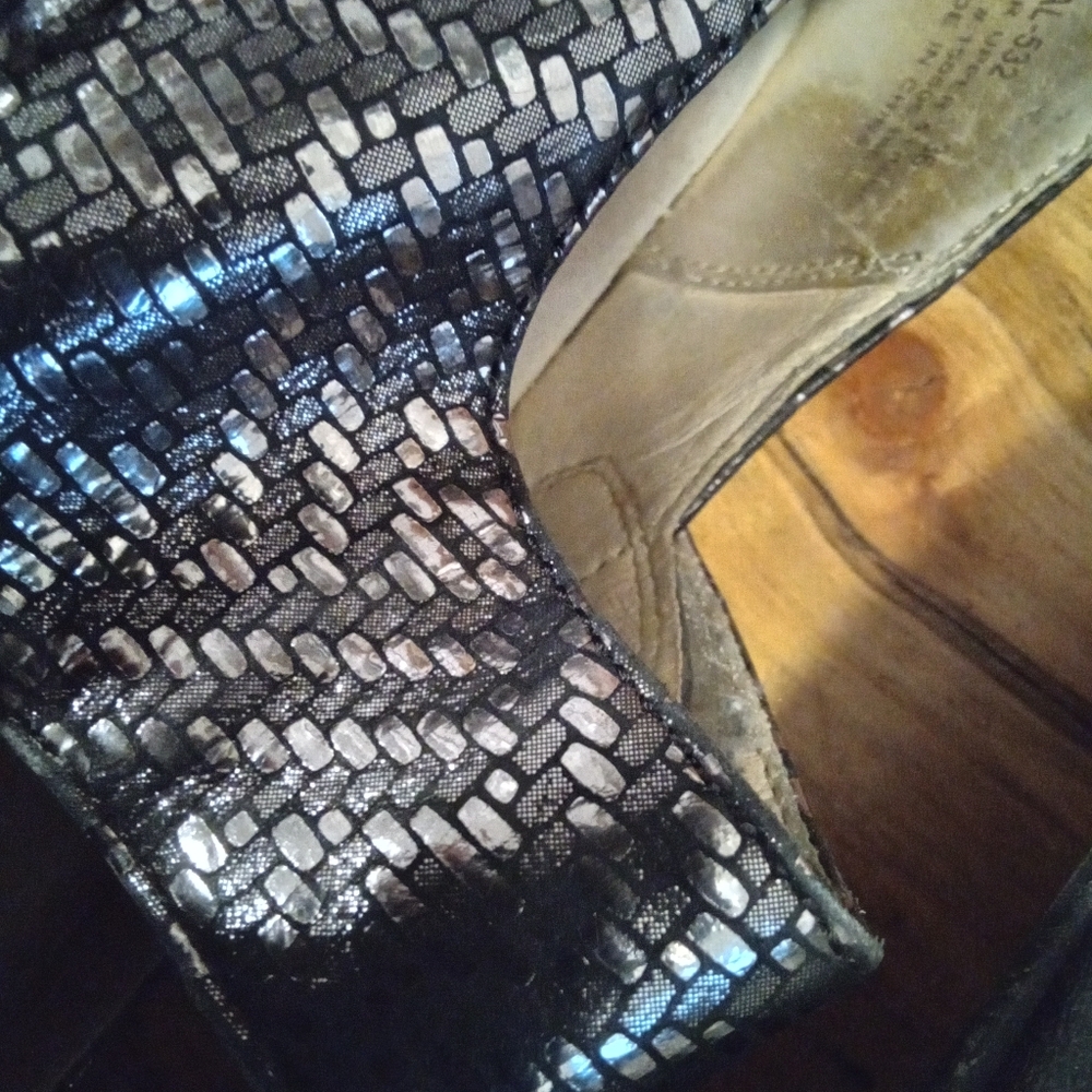 Alegria Metallic Black Woven Mary Jane Mules - Picture 5 of 11